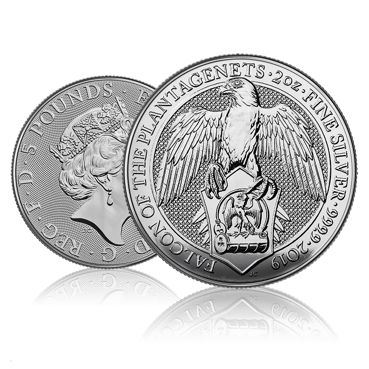 2oz Silver Royal Mint Queen's Beast Falcon Of The Plantagenets